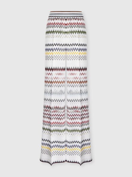 Wide Zigzag Viscose and Cotton Trousers, Green& Brown - DS26SI09BR0150S01K2