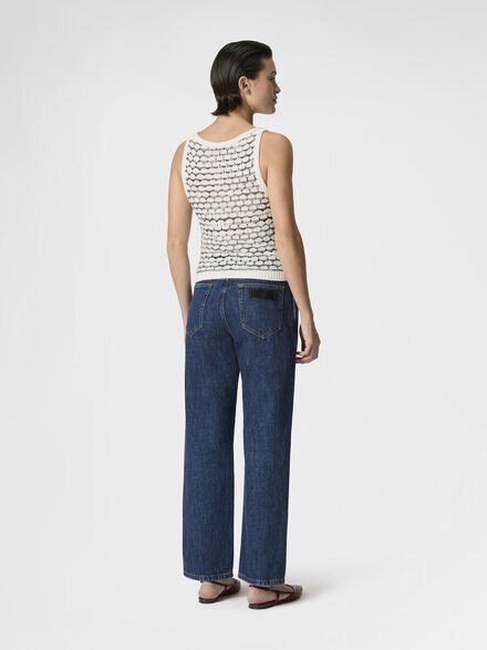 Cashmere and Viscose Tank Top with Contrast Trim, Green& Brown - DS26SK0HBK01HCS01KQ