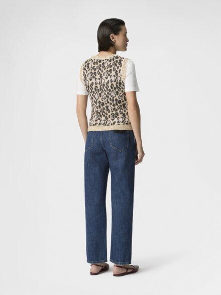 アニマルジャカード クルーネック トップ, グリーン& 茶色 - DS26SK0IBK01HDS01KR