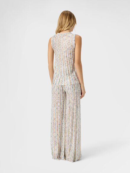 Top sans manches c&ocirc;tel&eacute; en m&eacute;lange de viscose avec paillettes, Vert & Brun - DS26SK0SBK01H1SMSMC