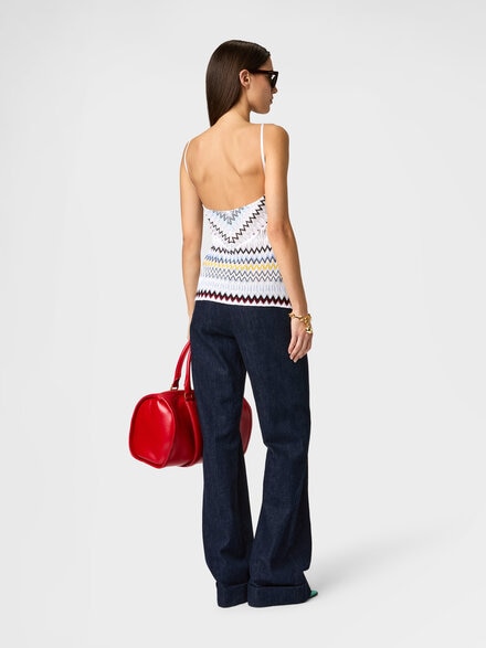 Zigzag Cotton and Viscose Top, Green& Brown - DS26SK0XBR0150S01K2