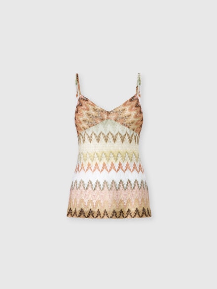 Camiseta de tirantes de encaje zig zag, Multicolor  - DS26SK15BR015ISMSPJ