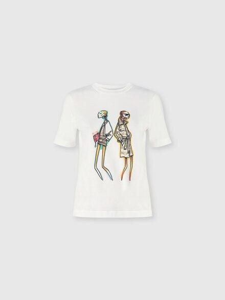 Cotton Jersey Crewneck T-Shirt with Print and Logo, Green& Brown - DS26SL04BJ00QGSMSN7