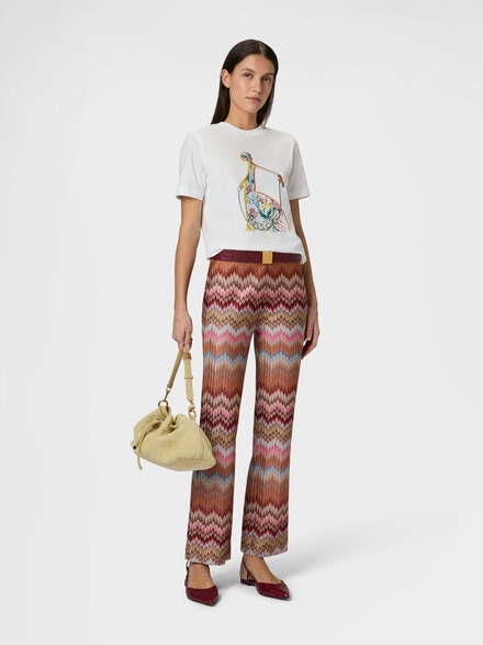 コットンジャージー クルーネック Tシャツ（プリント＆ロゴ）, グリーン& 茶色 - DS26SL04BJ00QGSMSN8