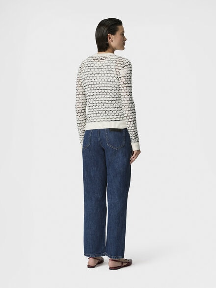 Cashmere and Viscose Cardigan with Contrast Trim, Green& Brown - DS26SM0BBK01HCS01KQ