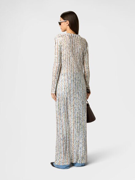 ミックスビスコース リブ編み スパンコール付き カーディガン, グリーン& 茶色 - DS26SM0FBK01H1SMSMC