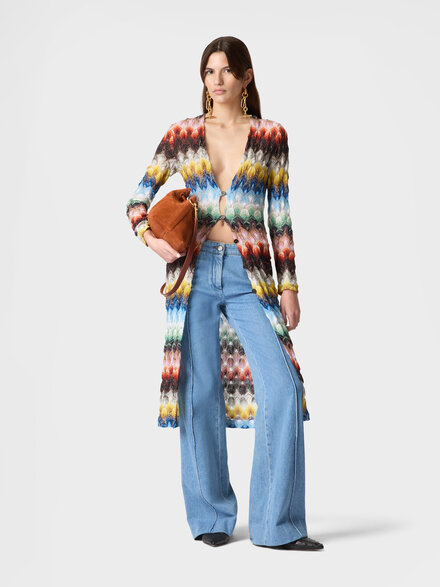 Cardigan largo de encaje, Multicolor  - DS26SM0SBR015JSMSNV