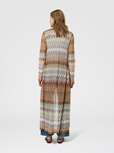 Cardigan largo de encaje zig zag, Multicolor  - DS26SM0TBR015ISMSPJ