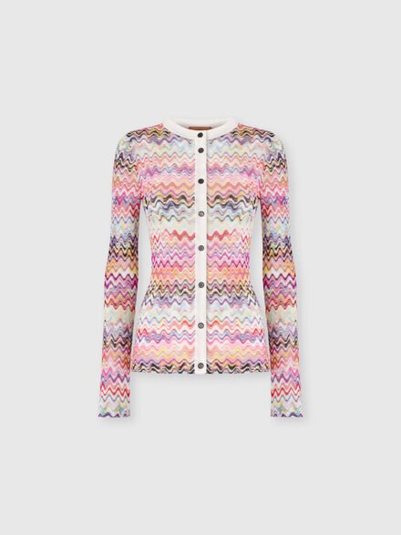 C&aacute;rdigan ajustado de cuello redondo con botones, Rosa & Multicolor - DS26SM0VBR0147SM9TH