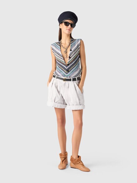 Henley-collar gilet with sequins, Multicoloured  - DS26SN1OBK01IPSMSO4