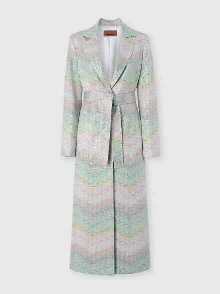 Duster coat with belt and sequin applications, Multicoloured  - DS26WC01BC006GS01M4