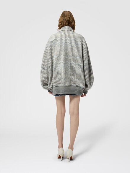 Oversized cashmere and viscose bomber, Beige - DS26WC06BC006HS01M6