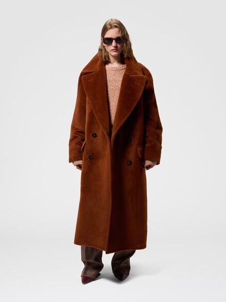 Oversized raglan wool coat, Brown - DS26WC0YBW012S81250