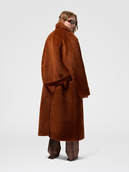 Oversized raglan wool coat, Brown - DS26WC0YBW012S81250