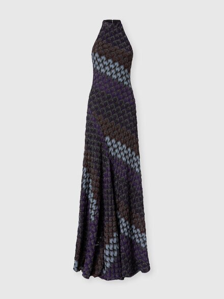 Robe longue avec encolure am&eacute;ricaine, Multicolore  - DS26WG0CBR015LS91TN