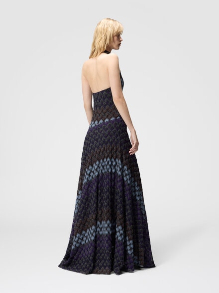 Robe longue avec encolure am&eacute;ricaine, Multicolore  - DS26WG0CBR015LS91TN