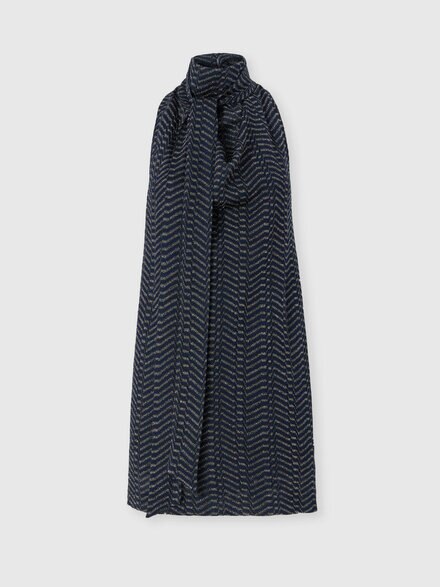 Mini-robe sans manches avec col foulard, Bleu& Or - DS26WG1DBR015RS72QT