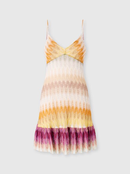 Mini vestido en viscosa con motivo encaje, Multicolor  - DS26WG1RBR015KSMSPT