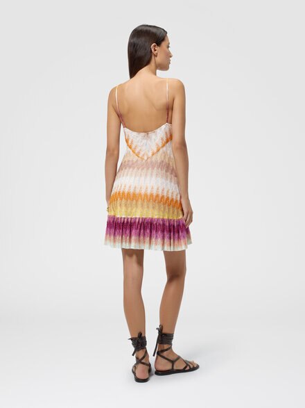 Mini vestido en viscosa con motivo encaje, Multicolor  - DS26WG1RBR015KSMSPT