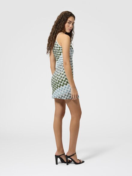 One-shoulder viscose lam&eacute; mini dress, Multicoloured  - DS26WG1UBR015LS616R