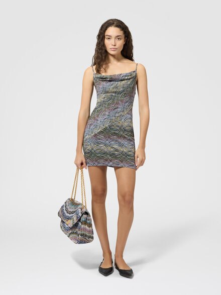 Space-dye viscose mini dress, Multicoloured  - DS26WG22BR015SSMSON