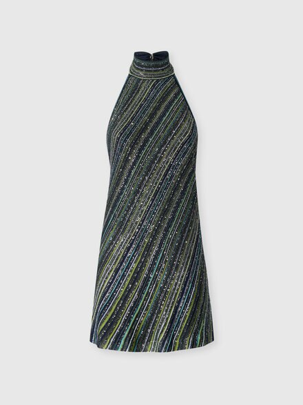 Minikleid mit offenem R&uuml;cken und Pailletten, Gr&uuml;n  - DS26WG2BBK01J8S616T