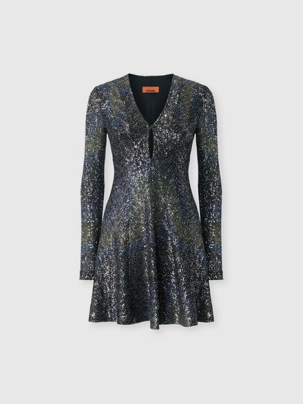 D&eacute;grad&eacute; mini dress with sequins, Multicoloured  - DS26WG2EBC006GS91SZ