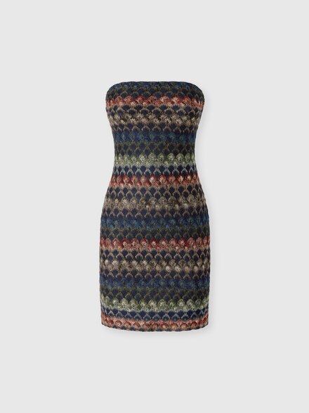 Mini vestido bustier con motivo encaje, Multicolor  - DS26WG2GBR015PSMSPV