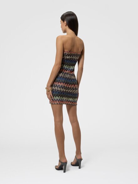 Mini vestido bustier con motivo encaje, Multicolor  - DS26WG2GBR015PSMSPV
