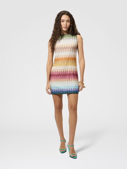 &Auml;rmelloses D&eacute;grad&eacute;-Minidress aus Viskose, Mehrfarbig  - DS26WG2IBR015KSMSPT