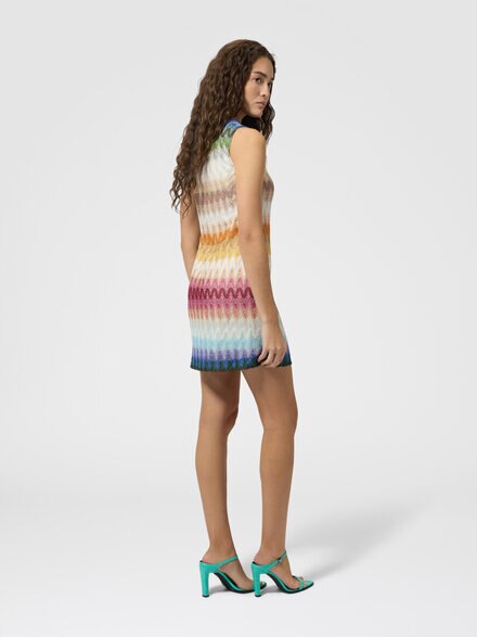 &Auml;rmelloses D&eacute;grad&eacute;-Minidress aus Viskose, Mehrfarbig  - DS26WG2IBR015KSMSPT