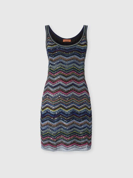 Mini-robe en maille chevron avec paillettes, Multicolore  - DS26WG2JBK01KSSMSQC