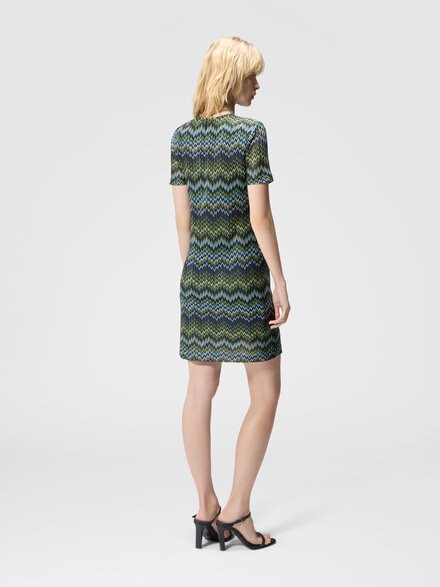 Mini-robe en viscose &agrave; manches courtes, Multicolore  - DS26WG39BR016FS91TQ