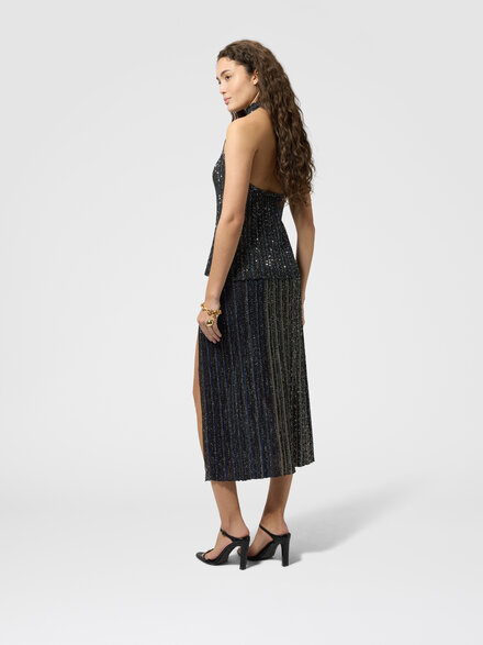 Midi skirt with slit, Multicoloured  - DS26WH08BK01KRSMSPS