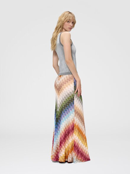 Jupe longue en viscose motif dentelle, Multicolore  - DS26WH0NBR015KSMSPT