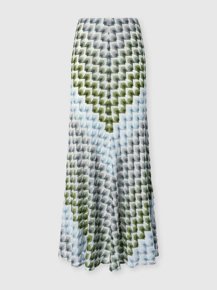 Jupe longue en viscose lam&eacute; motif dentelle, Multicolore  - DS26WH0NBR015LS616R