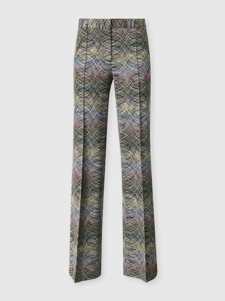 Pantaloni sartoriali in viscosa lam&eacute; fiammata, Multicolore  - DS26WI0BBR015SSMSON