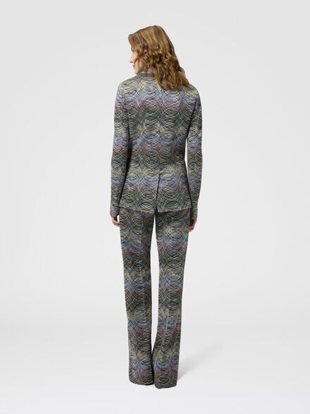 Pantaloni sartoriali in viscosa lam&eacute; fiammata, Multicolore  - DS26WI0BBR015SSMSON