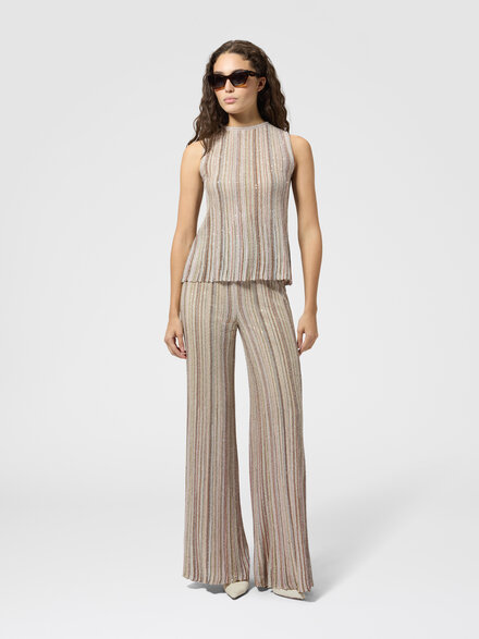 Pantalon palazzo, Rose  - DS26WI0HBK01J8S30GE