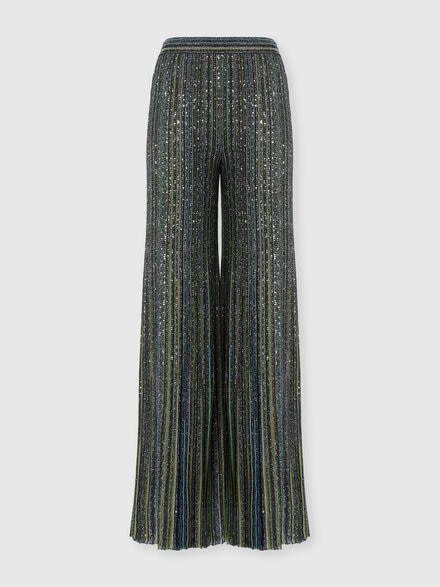 Pantalon palazzo c&ocirc;tel&eacute; avec paillettes, Vert  - DS26WI0HBK01J8S616T