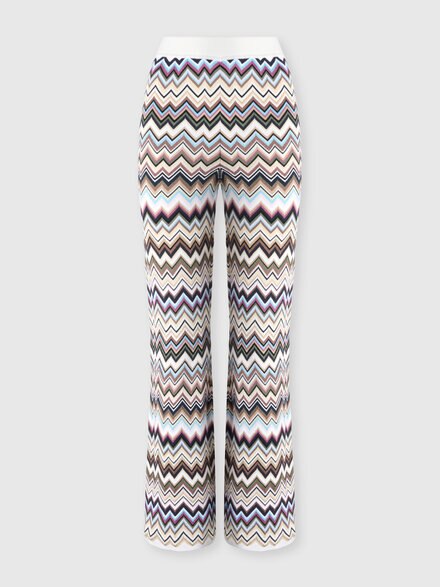 Straight-leg viscose and wool chevron trousers, Multicoloured  - DS26WI0IBK01KOSMSPL