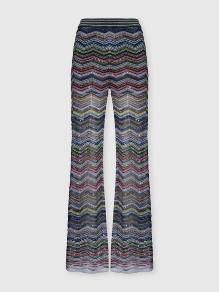 Pantalon palazzo chevron avec paillettes, Multicolore  - DS26WI0KBK01KSSMSQC