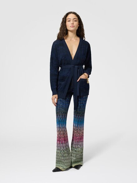 Pantalon flare en viscose lam&eacute; d&eacute;grad&eacute;e, Multicolore  - DS26WI0MBR0160SMSOT