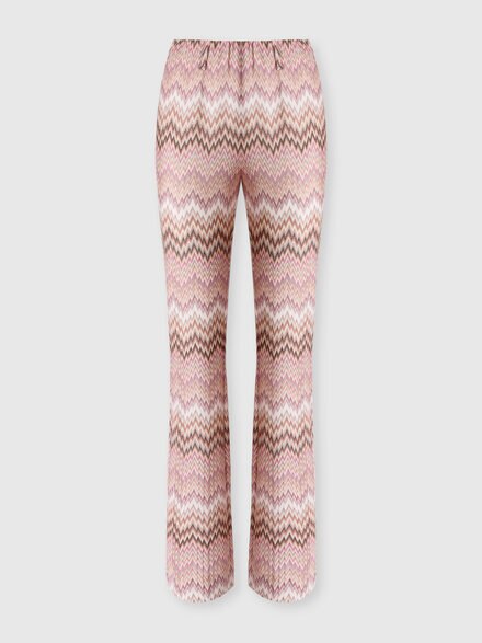 Pantal&oacute;n flare en viscosa con motivo snake, Rosa & Multicolor - DS26WI13BR016FS30GJ