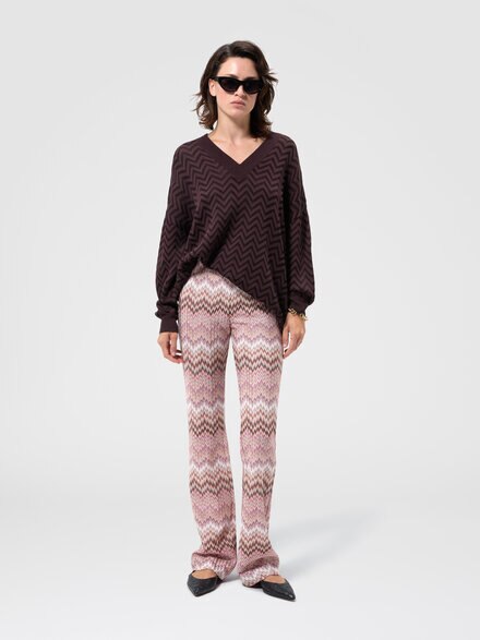 Pantal&oacute;n flare en viscosa con motivo snake, Rosa & Multicolor - DS26WI13BR016FS30GJ