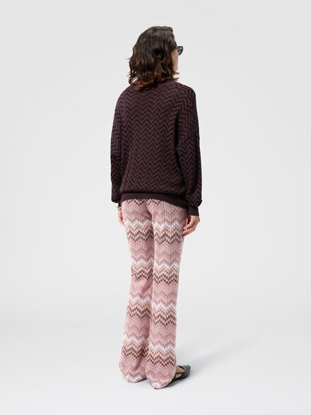 Pantal&oacute;n flare en viscosa con motivo snake, Rosa & Multicolor - DS26WI13BR016FS30GJ