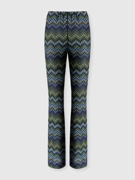 Pantal&oacute;n flare en viscosa con motivo snake, Multicolor  - DS26WI13BR016FS91TQ