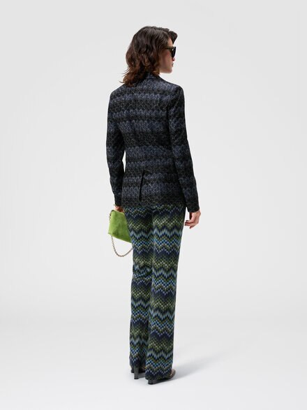 Pantal&oacute;n flare en viscosa con motivo snake, Multicolor  - DS26WI13BR016FS91TQ
