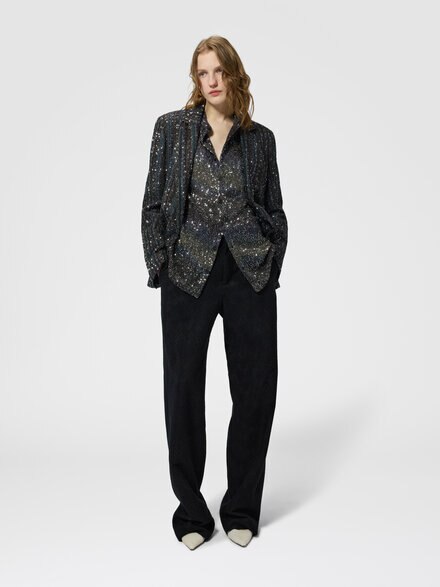 Camisa oversize con aplicaciones de lentejuelas, Multicolor  - DS26WJ0EBC006GS91SZ