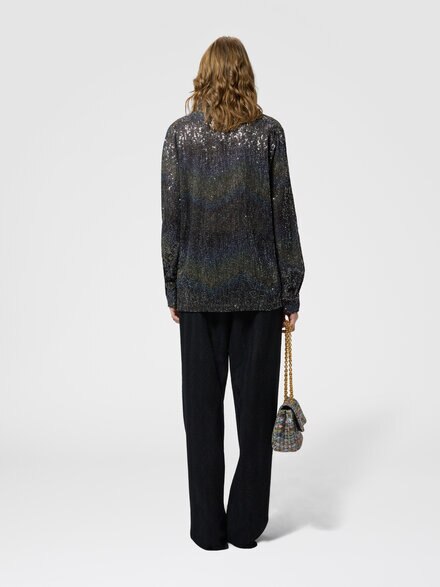 Camisa oversize con aplicaciones de lentejuelas, Multicolor  - DS26WJ0EBC006GS91SZ